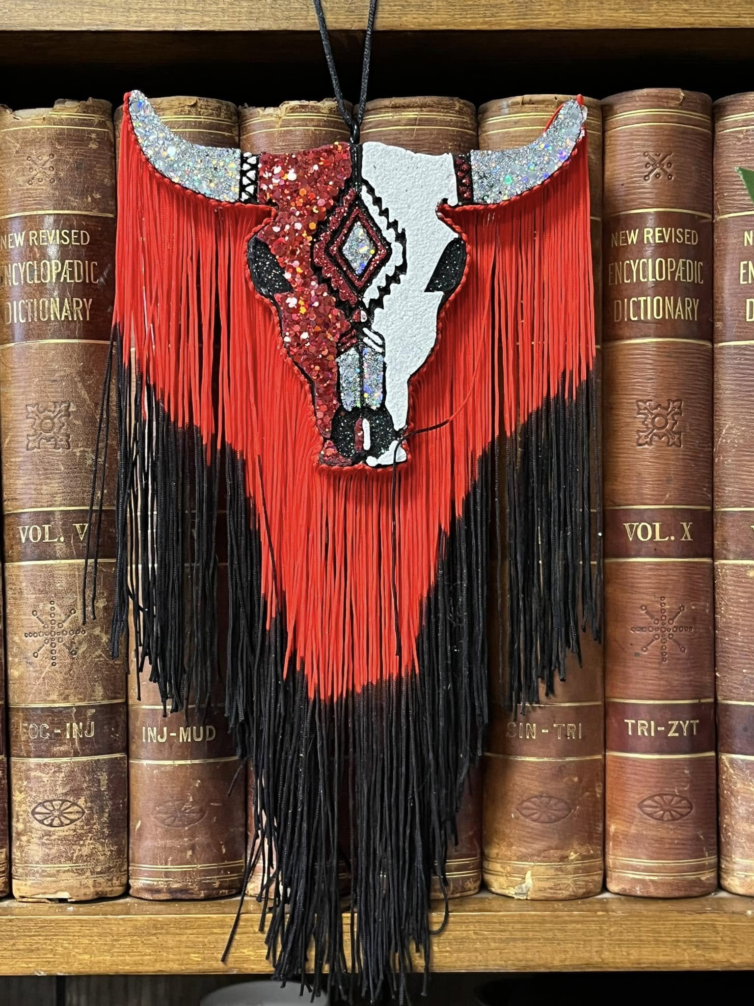 Black & Red Aztec Bull Car Freshie