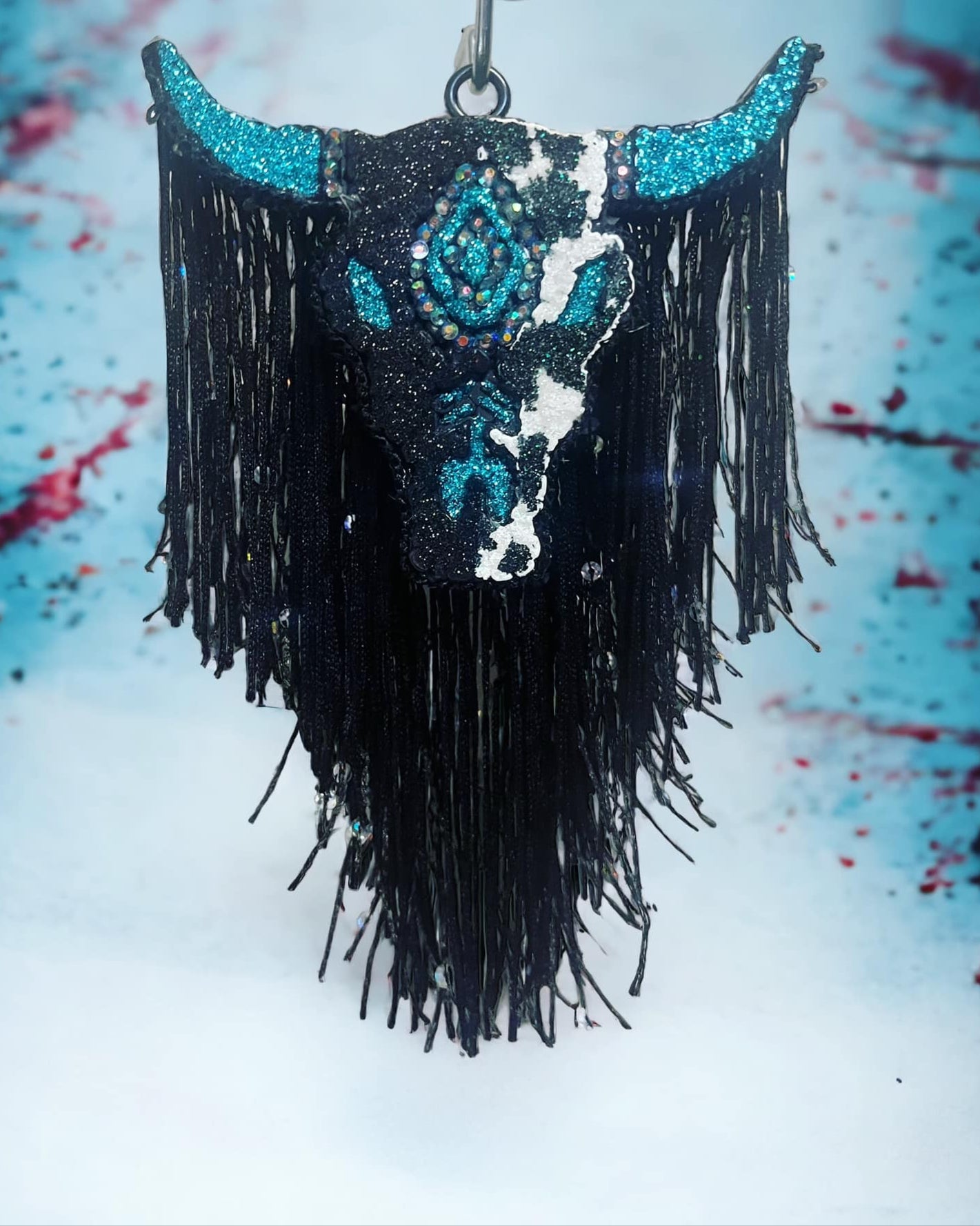 Black & Blue Aztec Bull Car Freshie